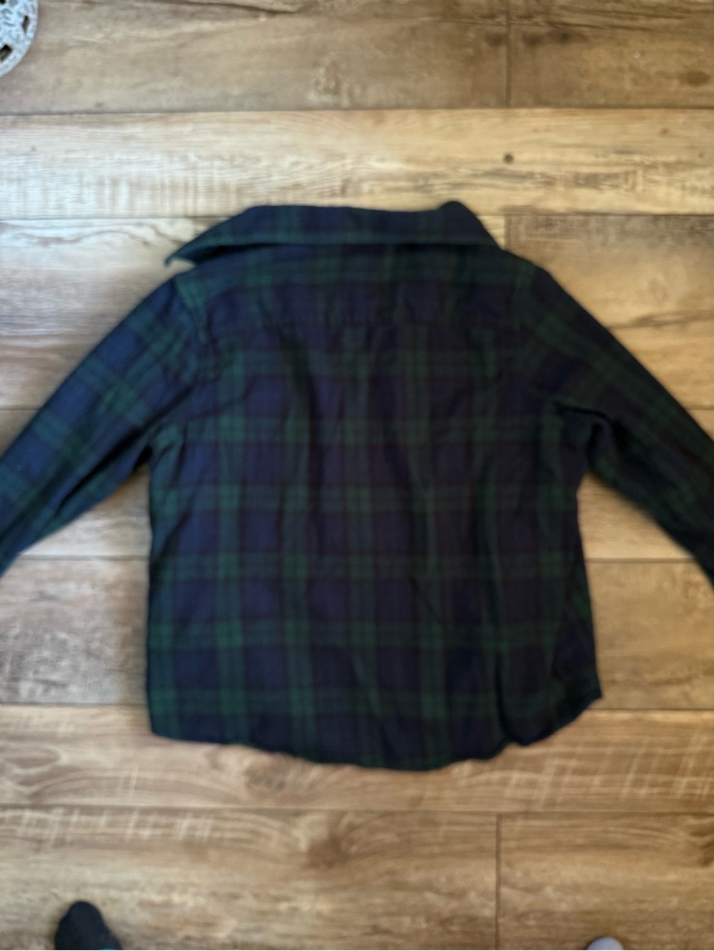 L.L. Bean Navy and Forest Green Plaid Flannel Shirt - Picture 8 of 8